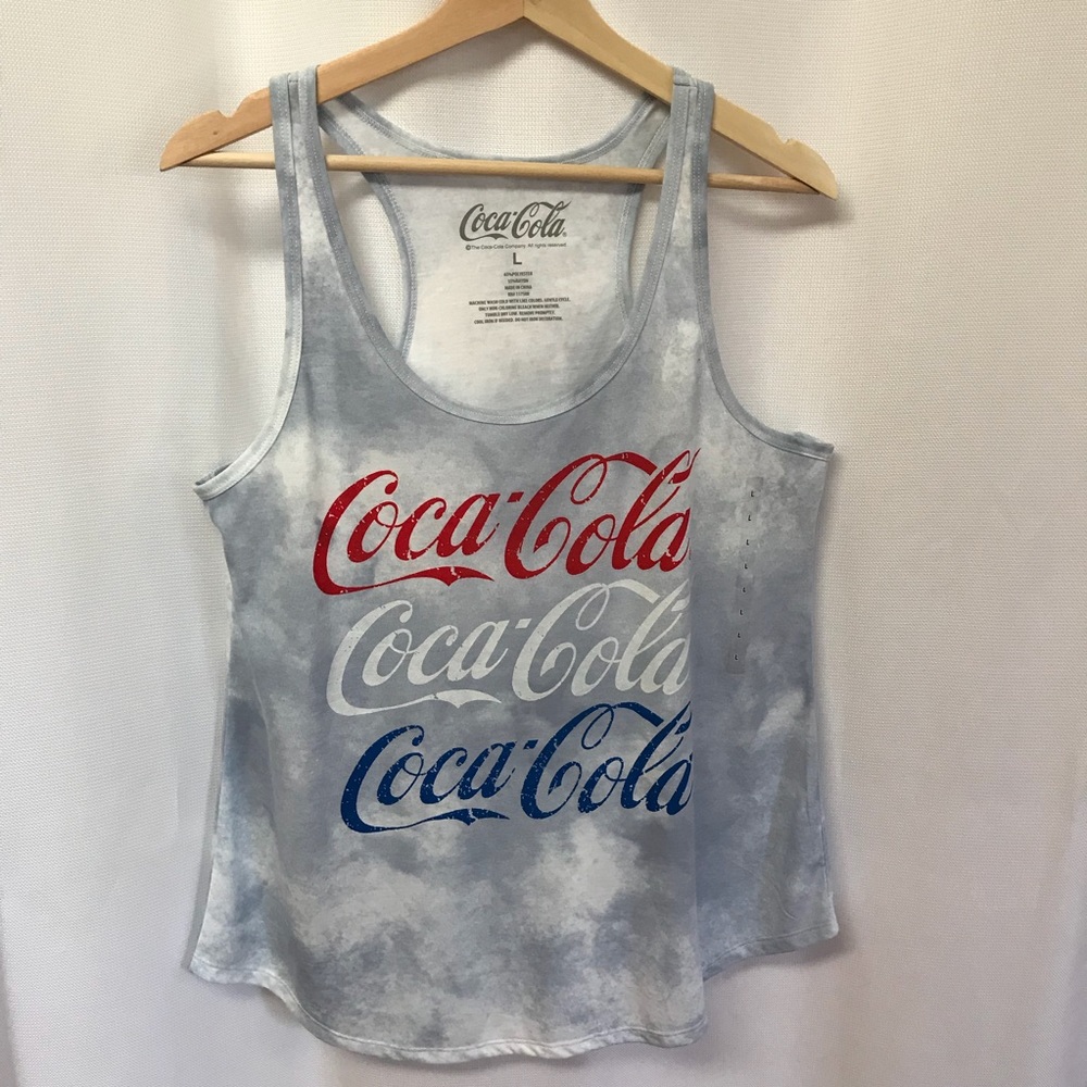 Red White & Blue tank top large Coca-Cola